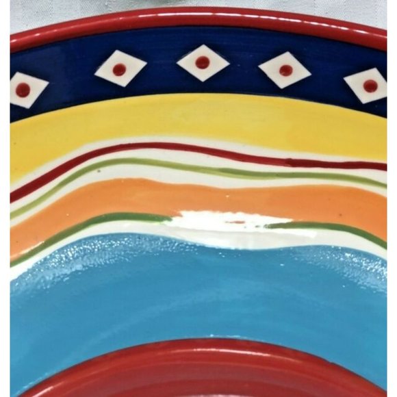 Multi-Colored Chip & Dip Serving Dish 13.5” Dinner Birthday Football Party EUC - Picture 4 of 8